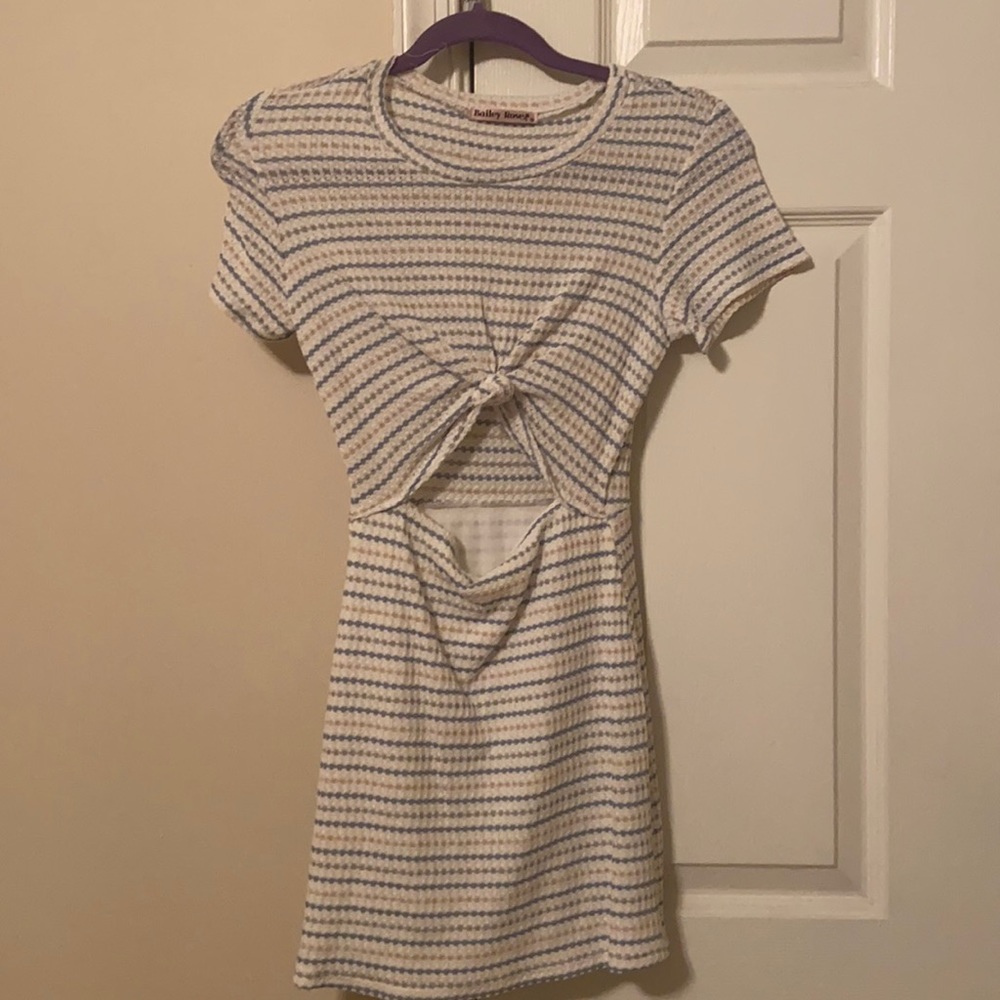 Striped knot tee shirt dress